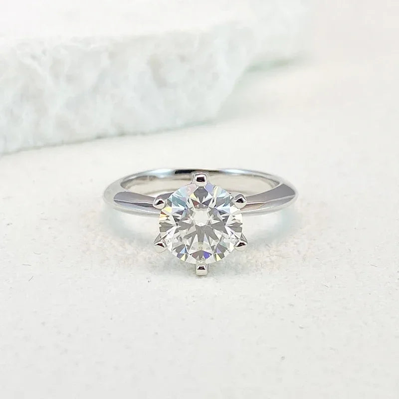 NeeTim 925 Sterling Silver Moissanite Engagement Ring