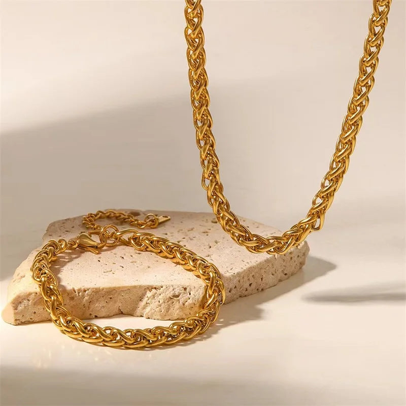 EILIECK 18K Gold Plated Stainless Steel Jewelry Set