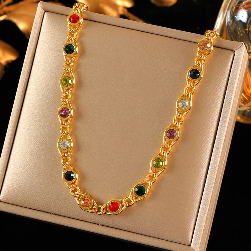 EILIECK 316L Stainless Steel Zircon Jewelry Set