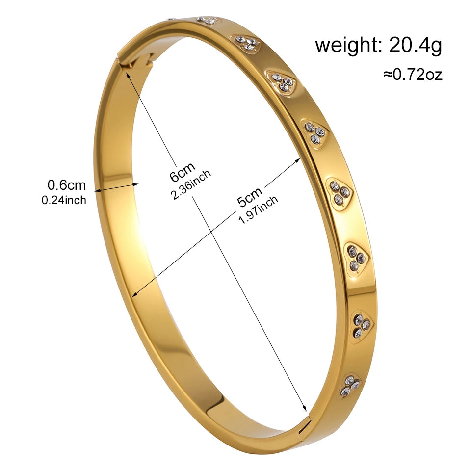 Yupsk Roman Numeral Zircon Stainless Steel Bracelet