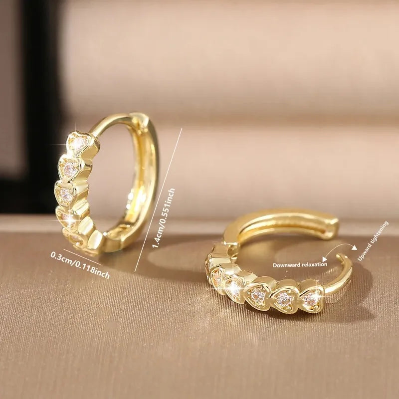Stainless Steel Crystal Zircon Circle Earrings front product view