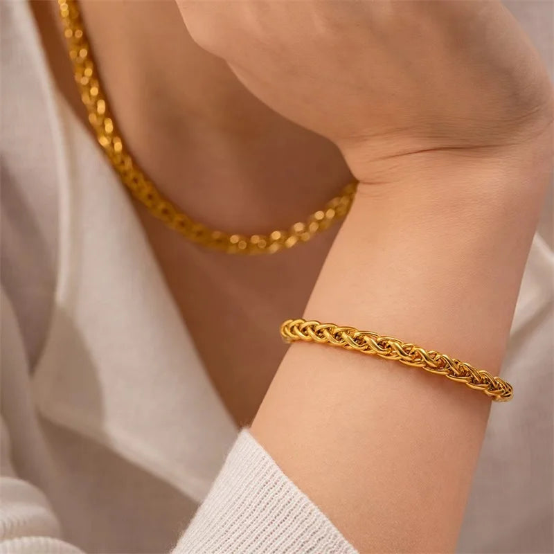 EILIECK 18K Gold Plated Stainless Steel Jewelry Set