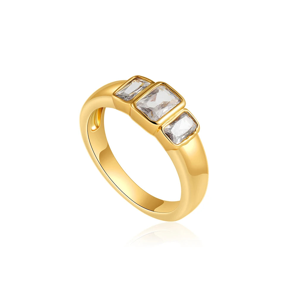 Fashion Oval Zircon Crystal Stainless Steel Ring
