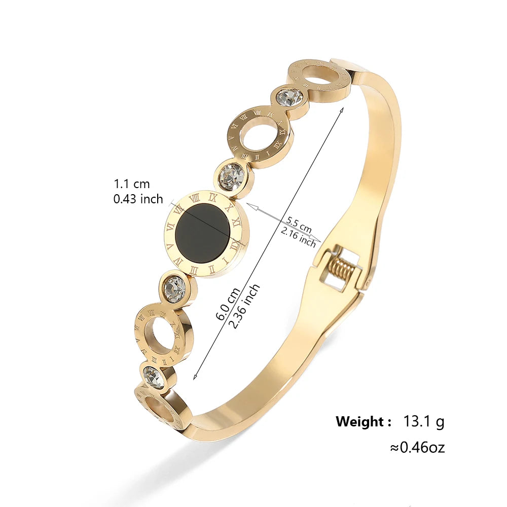 Yupsk Roman Numeral Stainless Steel Couple Bracelet Set