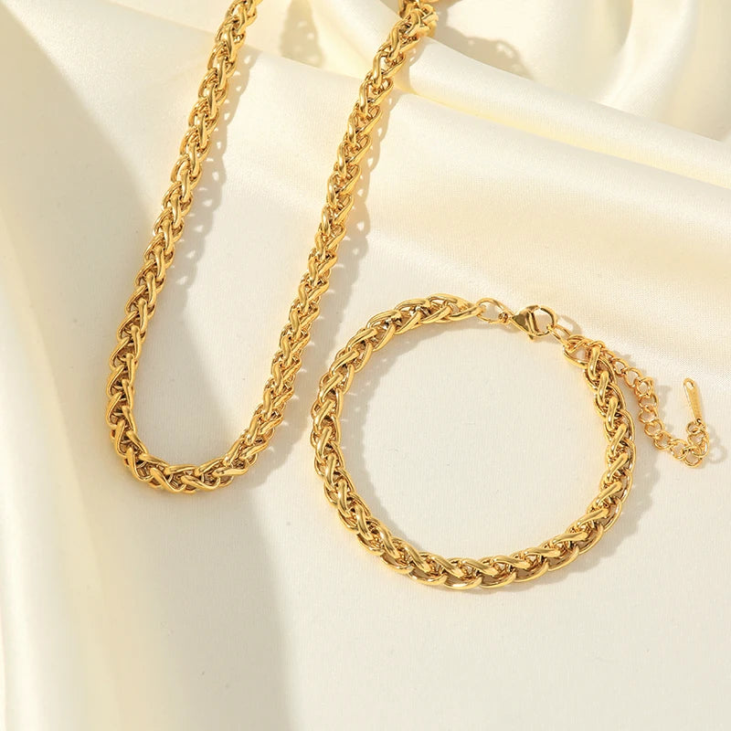 EILIECK 18K Gold Plated Stainless Steel Jewelry Set