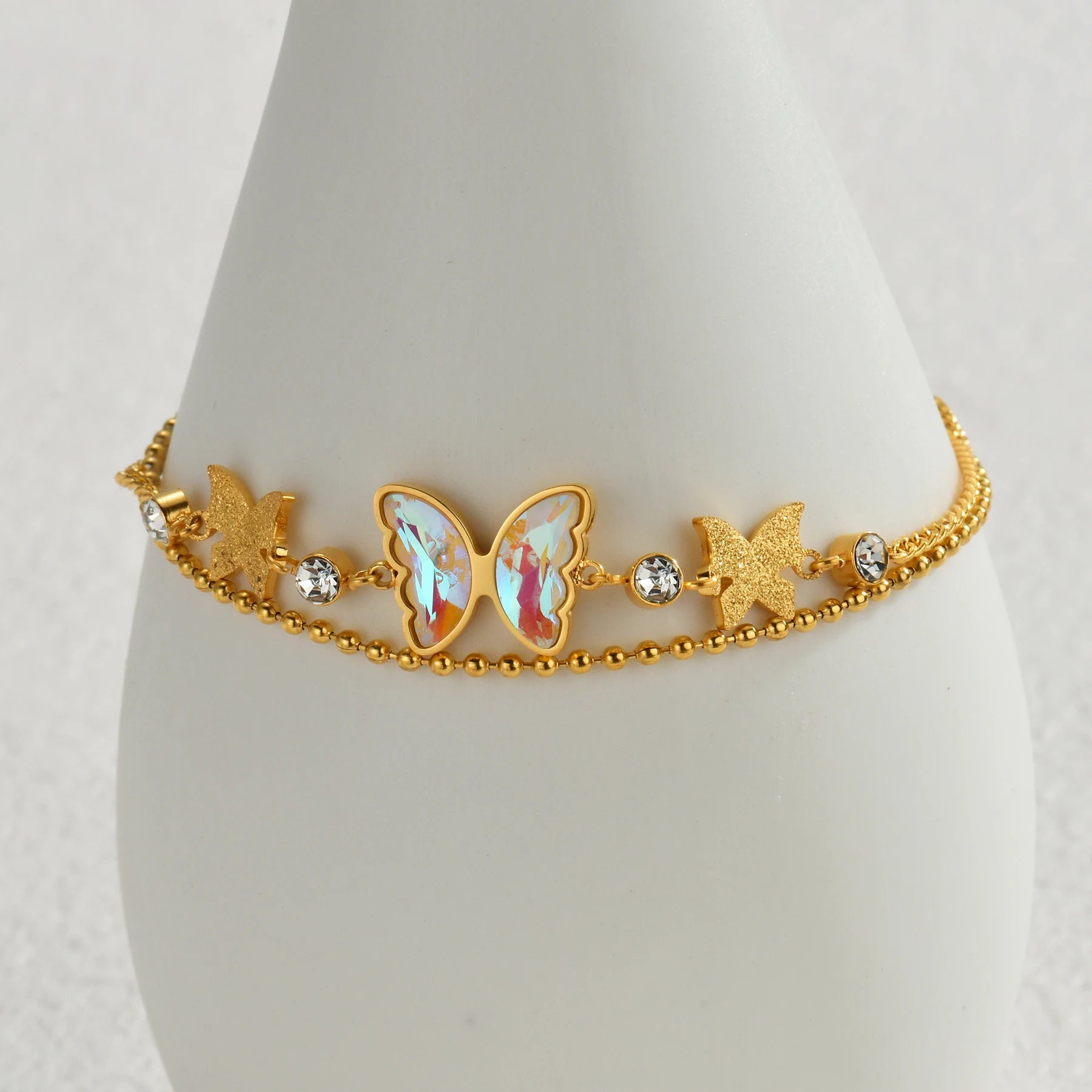 Sifisrri Colorful Butterfly Stainless Steel Bracelet