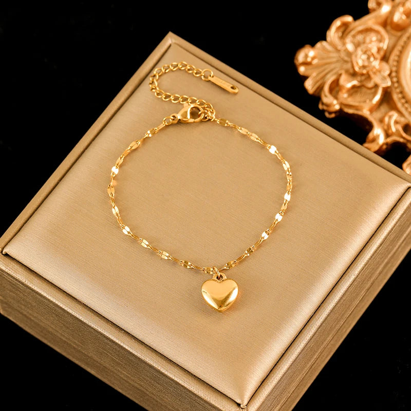 EILIECK 18K Gold Plated Heart Jewelry Set for Women