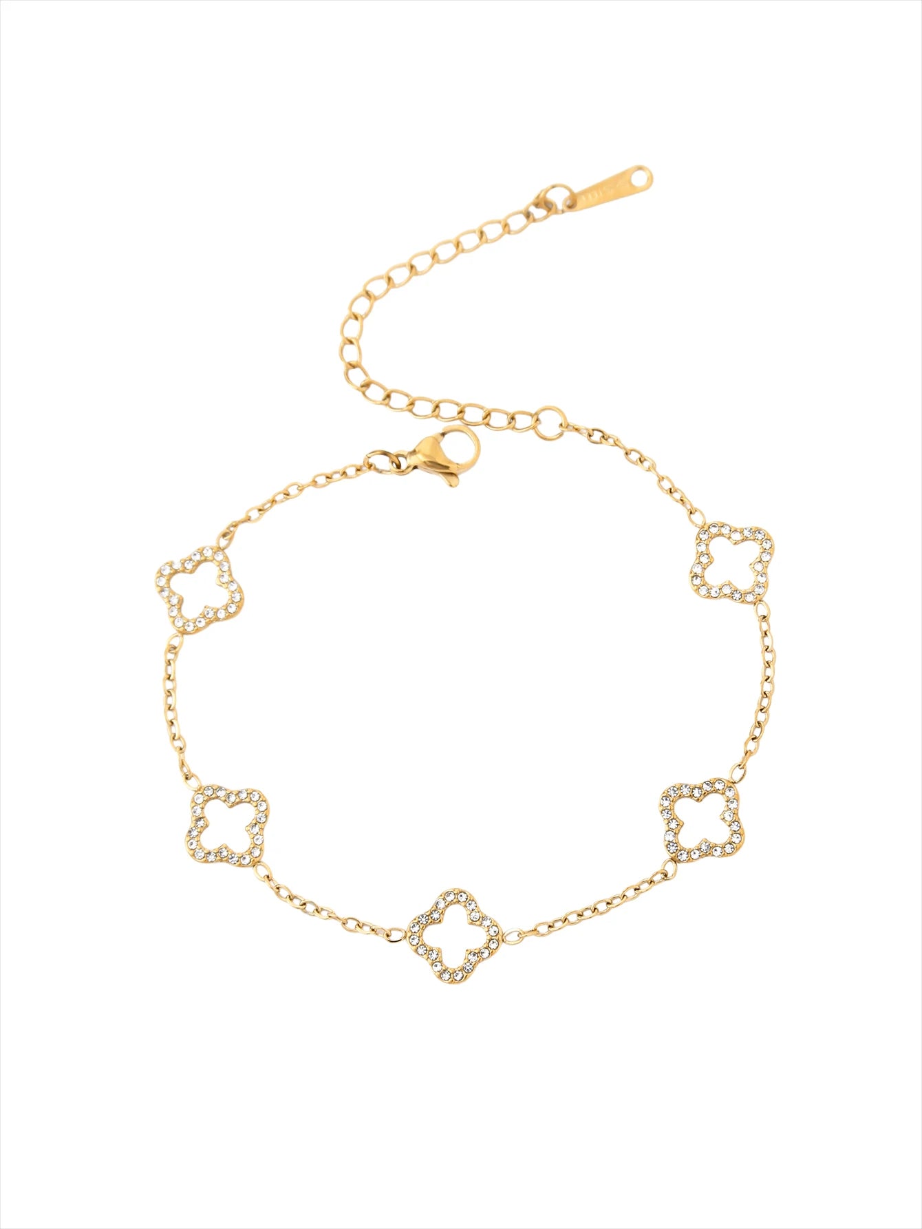 Luxury Clover Bracelet for Women mit glänzenden goldenen Elementen und einem eleganten Design.