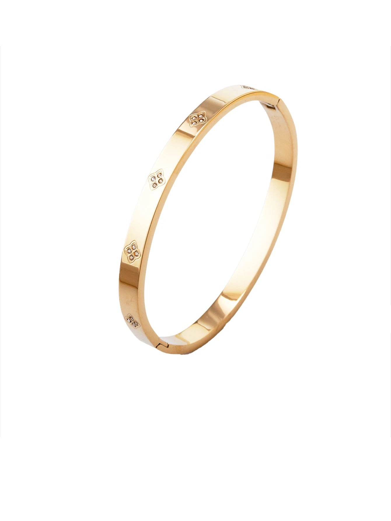 Luxury Clover Bracelet for Women in gold bangle design with stylish embellishments.