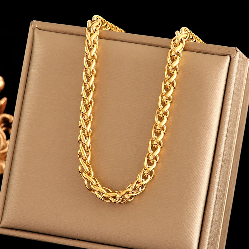 EILIECK 18K Gold Plated Stainless Steel Jewelry Set