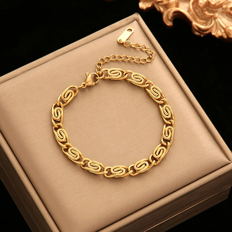 EILIECK 18K Gold Plated Stainless Steel Jewelry Set