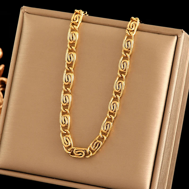 EILIECK 18K Gold Plated Stainless Steel Jewelry Set