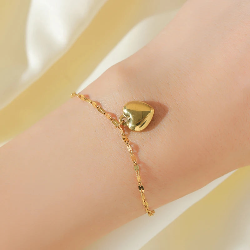 EILIECK 18K Gold Plated Heart Jewelry Set for Women