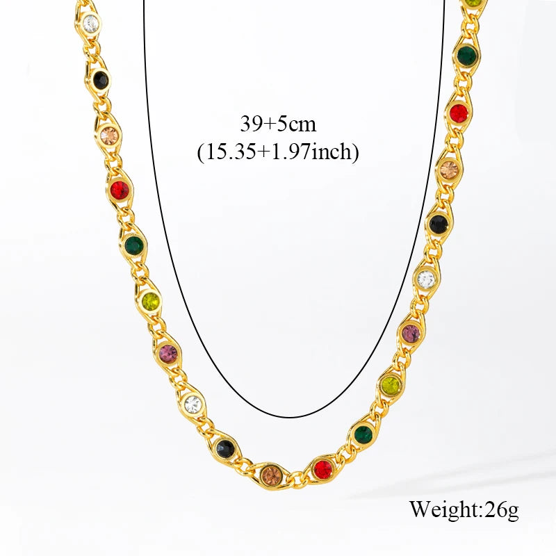 EILIECK 316L Stainless Steel Zircon Jewelry Set measurement guide