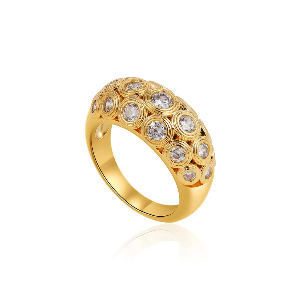 Fashion Oval Zircon Crystal Stainless Steel Ring