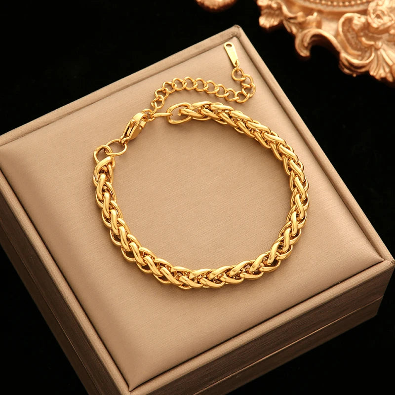 EILIECK 18K Gold Plated Stainless Steel Jewelry Set