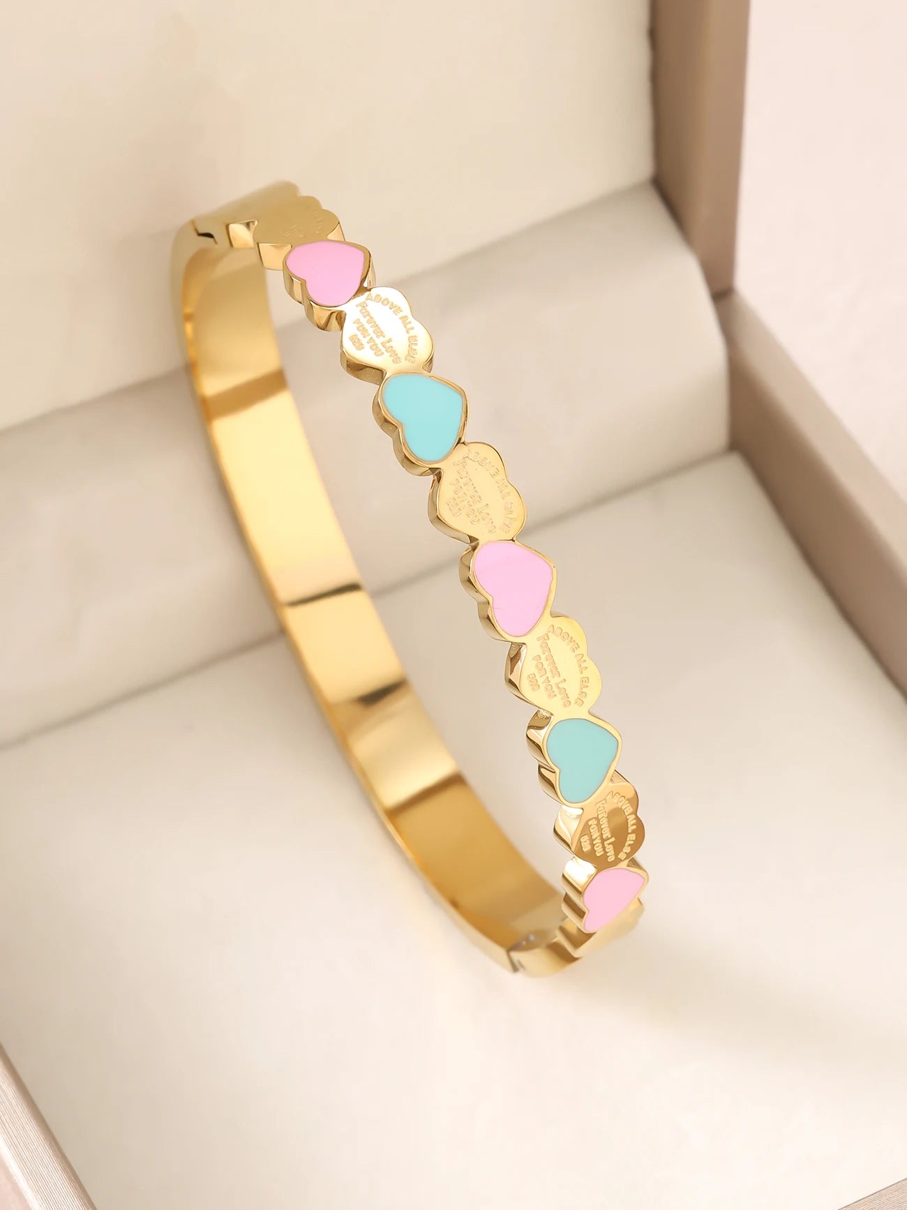 Stainless Steel 18K Gold Plated Wedding & Valentine Bracelet