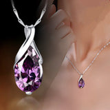 New Arrival 925 Sterling Silver Pendant Shiny Silver Necklace with AAA Zircon Austrian crystals Jewelry for women RJ141